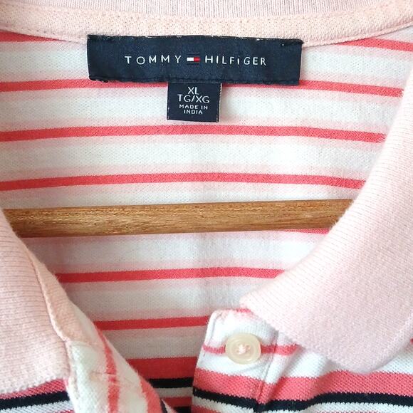 Tommy Hilfiger Pink Striped Preppy Polo - Picture 3 of 4